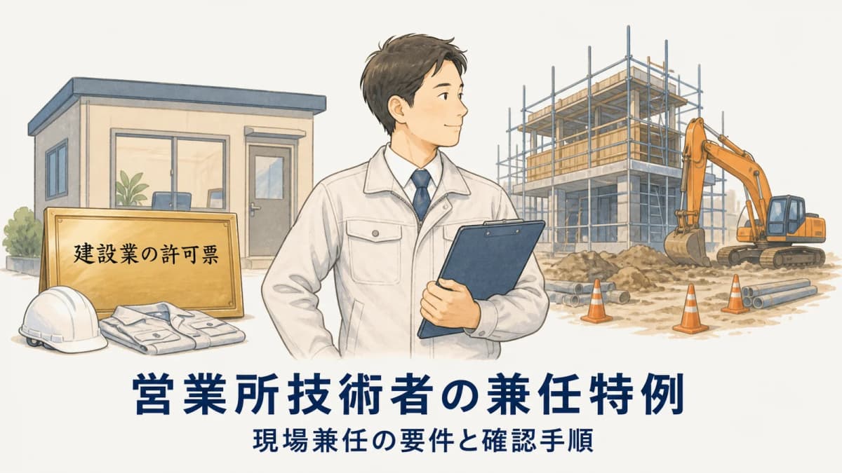 営業所技術者の兼任特例|現場兼任の要件と確認手順【2026年】