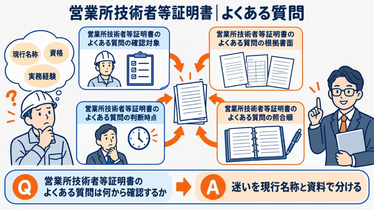 現行名称と根拠資料で迷いやすい質問を整理した図