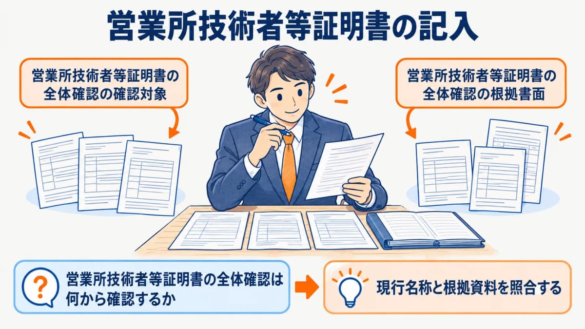 専任技術者証明書の書き方|現行名称は営業所技術者等証明書【2026年】