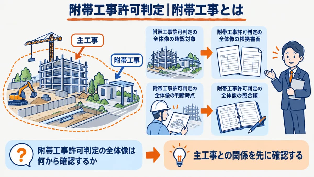 主工事と附帯工事の関係を確認する全体図