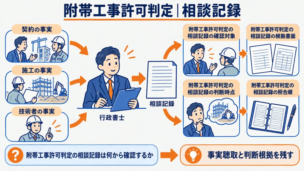契約施工技術者の事実を記録する相談ヒアリング図