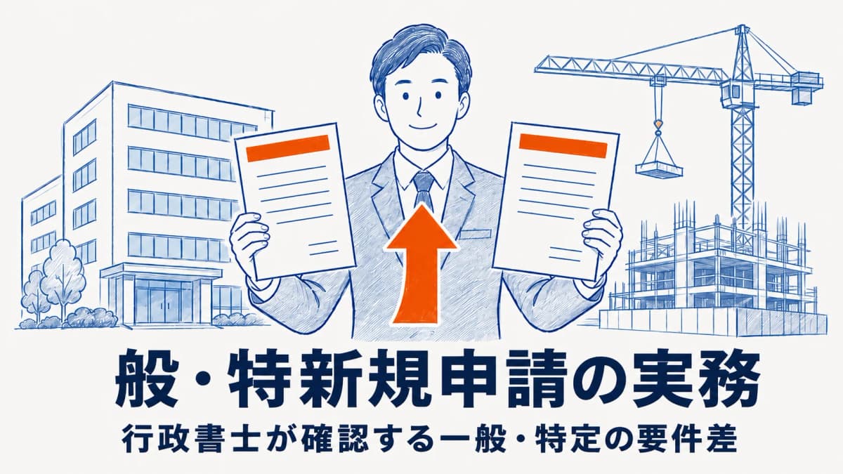 般・特新規申請の実務|行政書士が確認する一般・特定の要件差【2026年版】