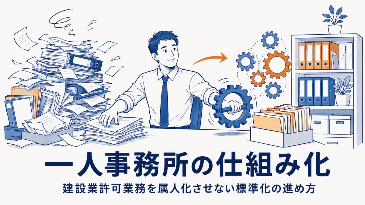 行政書士の一人事務所で建設業許可業務を仕組み化|属人化させない標準化の進め方【2026年版】