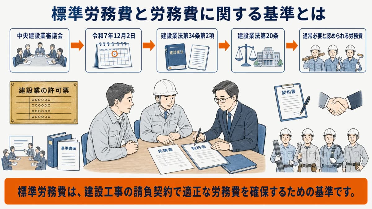 労務費に関する基準と建設業法20条・34条の関係