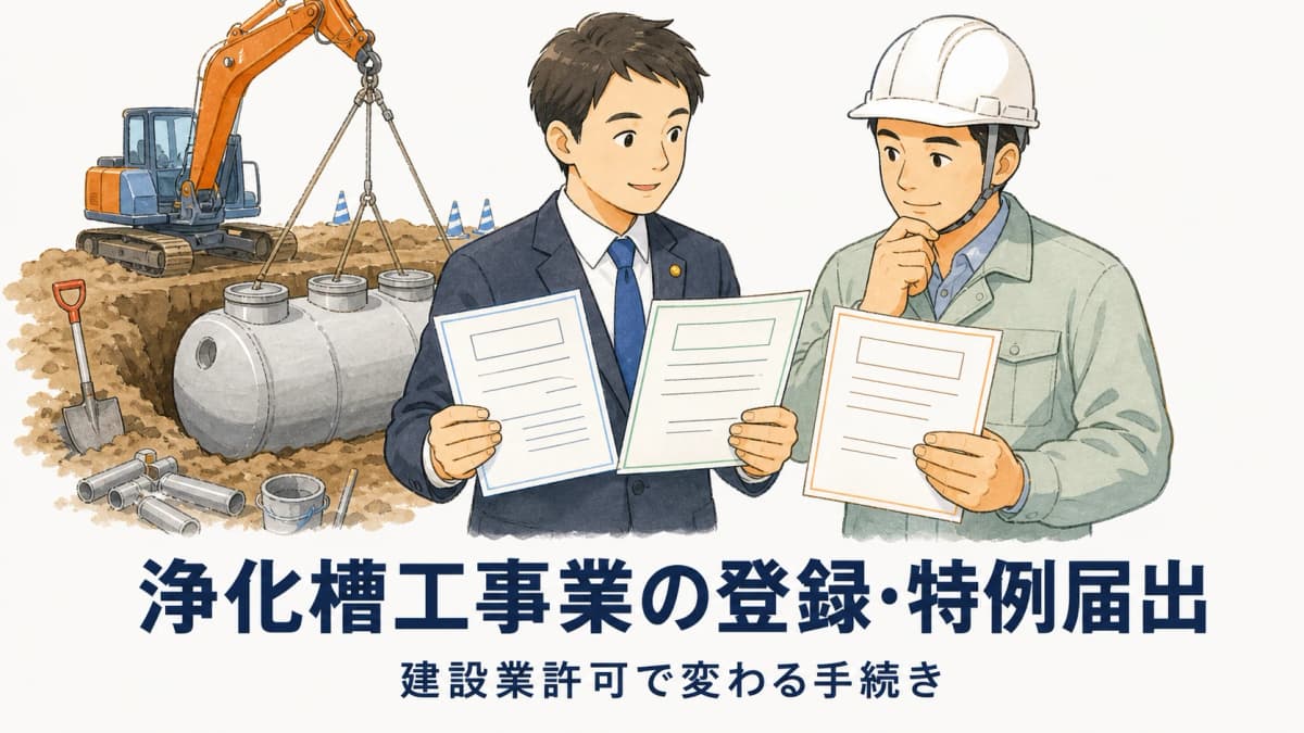 浄化槽工事業の登録・特例届出|建設業許可で変わる手続き【2026年版】