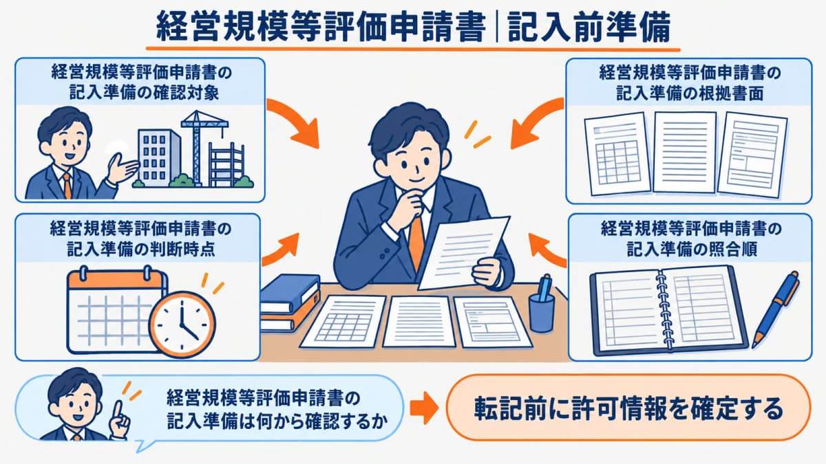 許可情報と審査基準日を先に確定する準備手順