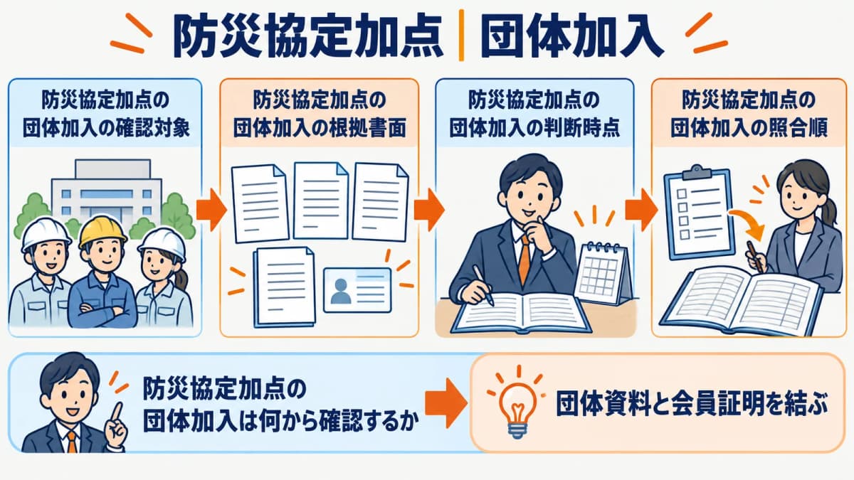 加入団体の協定と会員証明を対応づける確認図