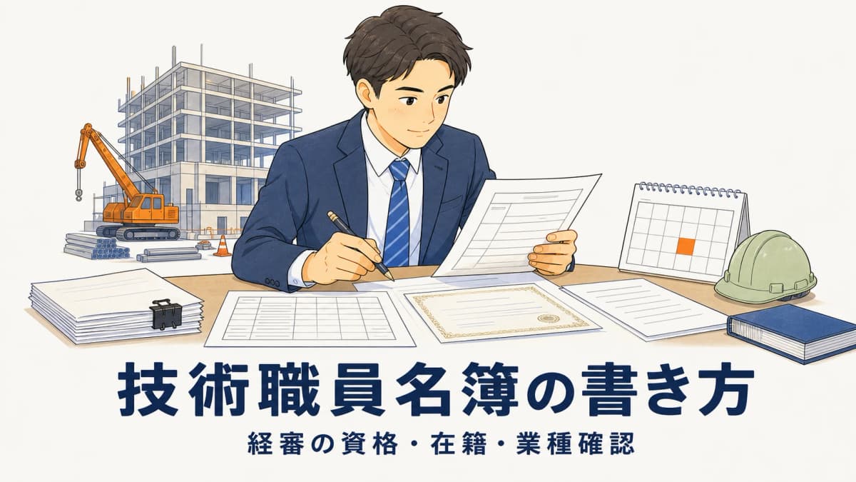 技術職員名簿の書き方|経審の資格・在籍・業種確認【2026年版】