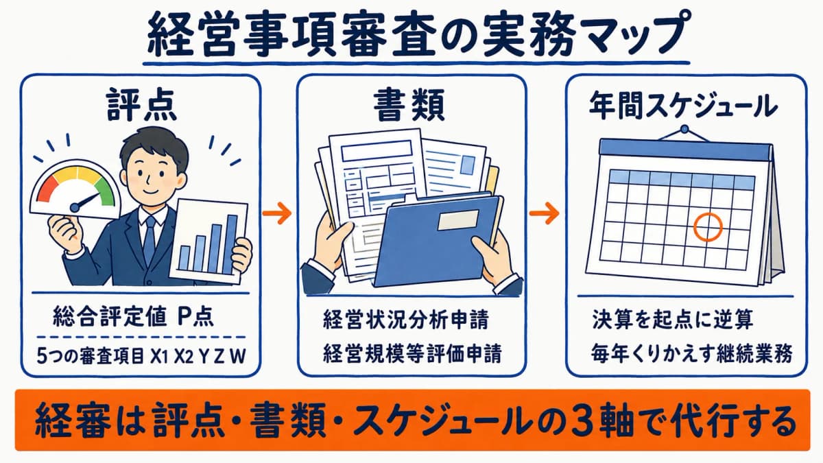 経営事項審査の実務マップ(評点・書類・年間スケジュール)