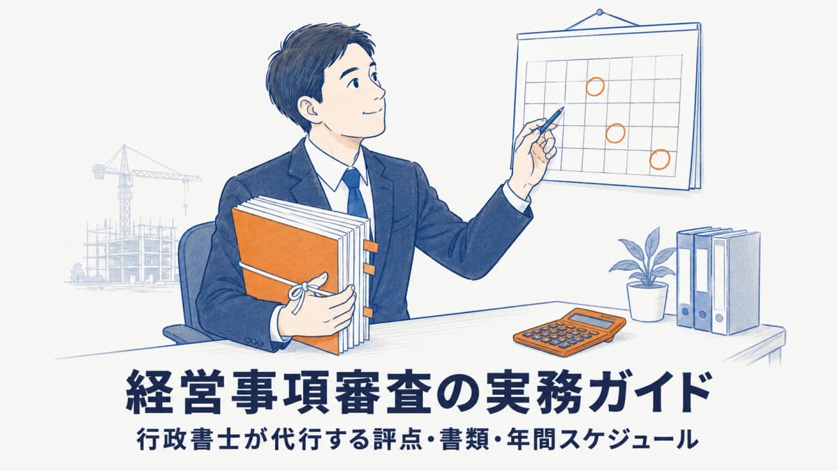 経営事項審査(経審)の実務ガイド|行政書士が代行する評点・書類・年間スケジュール【2026年版】