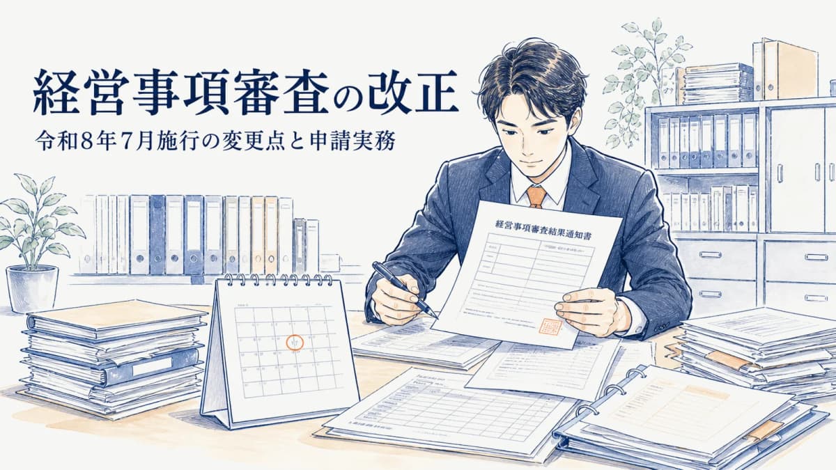 経営事項審査の改正|令和8年7月施行の変更点と申請実務【2026年】