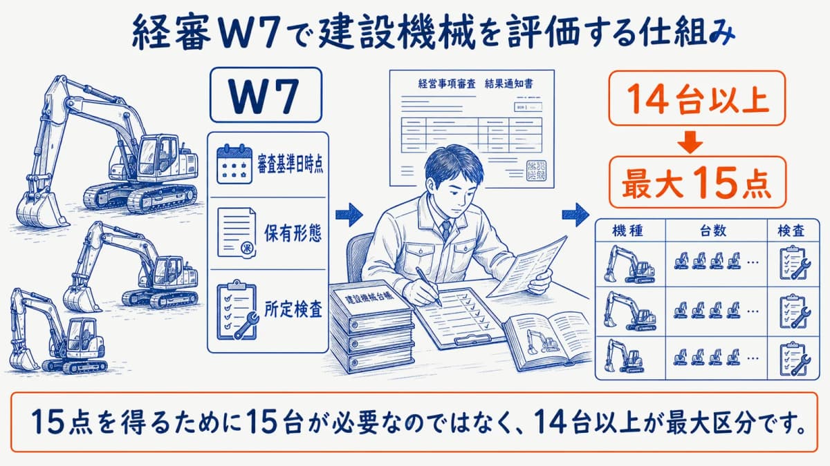 経審W7で建設機械を評価する仕組み