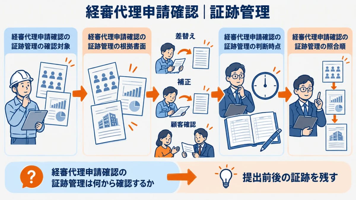 差替え補正顧客確認の履歴を残す証跡管理の図