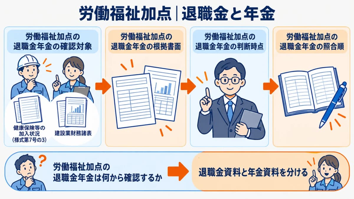 退職一時金と企業年金の資料を分ける確認図