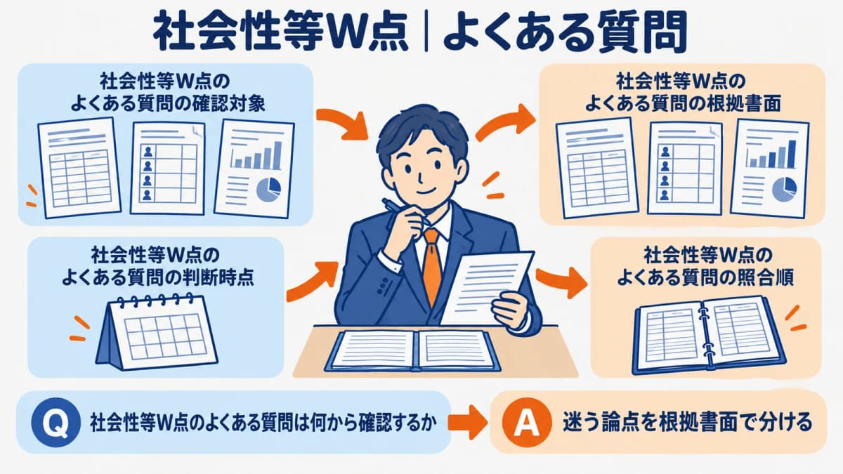 社会性等の別紙三で迷いやすい質問を整理した図