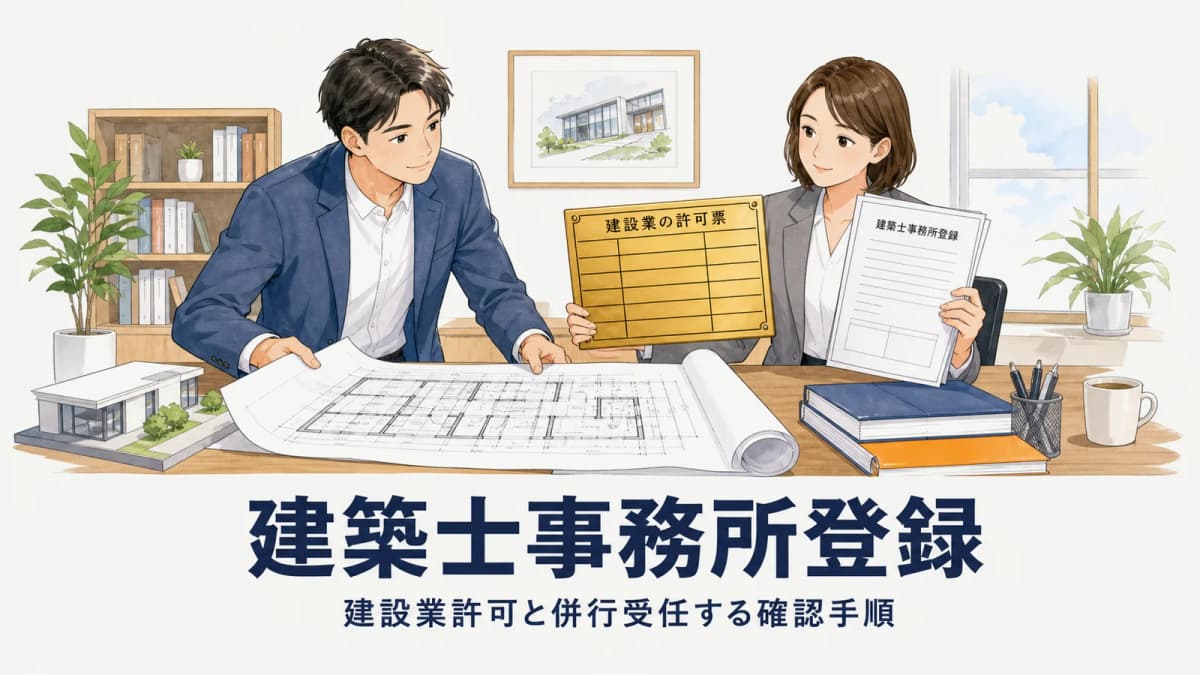 建築士事務所登録|建設業許可と併行受任する確認手順【2026年】