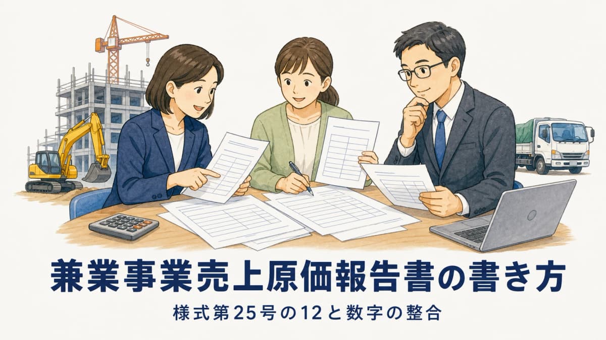兼業事業売上原価報告書の書き方|様式第25号の12と数字の整合