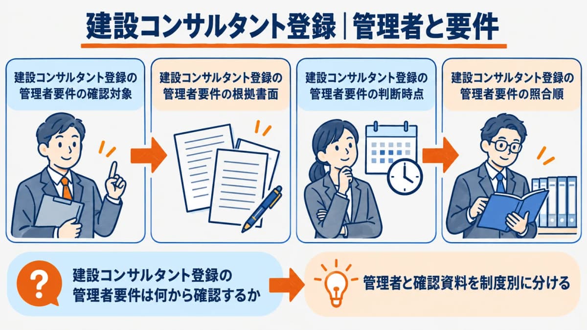 制度別の管理者と確認資料を分ける比較図
