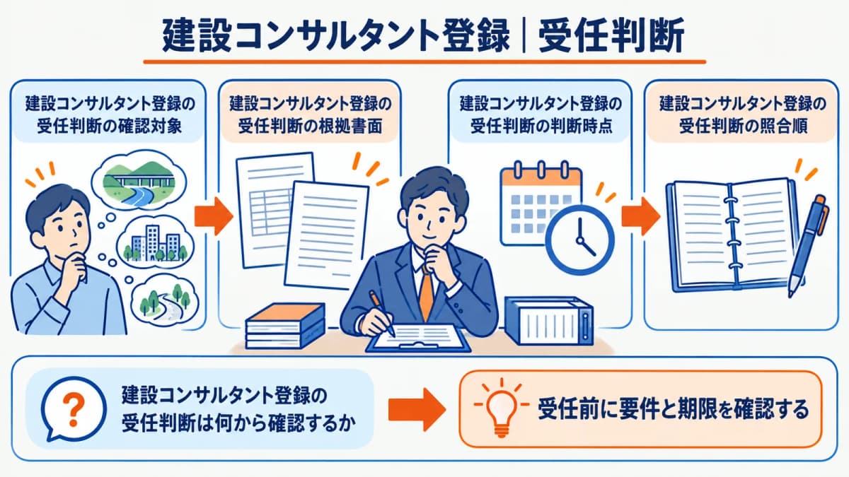 業務内容管理者候補期限を確認する受任判断の図
