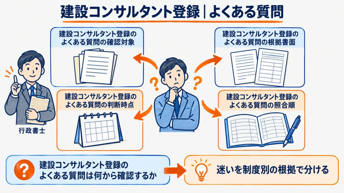 二つの登録制度で迷いやすい質問を整理した図