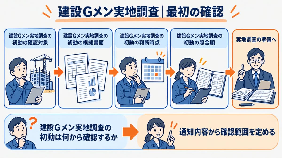 通知対象部署対象期間を確認する実地調査の全体図