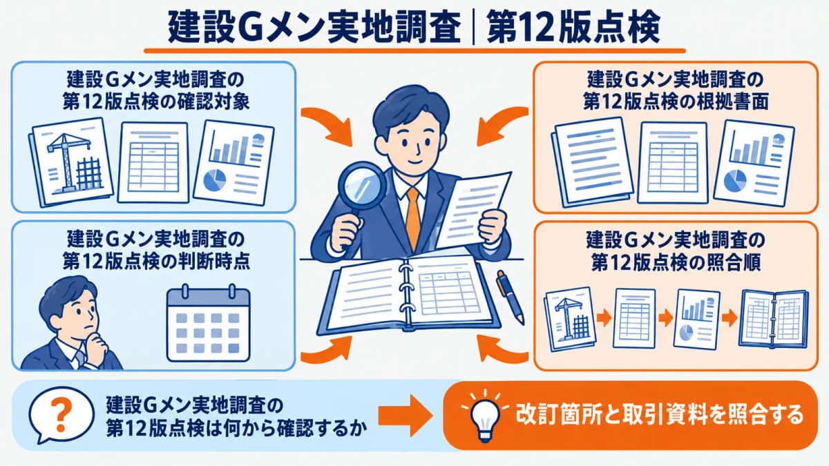 第12版の改訂箇所と取引資料を照合する点検図