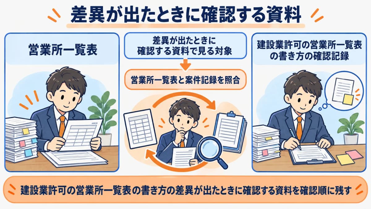 所在地・連絡先・業種情報の差異を分類して確認する図