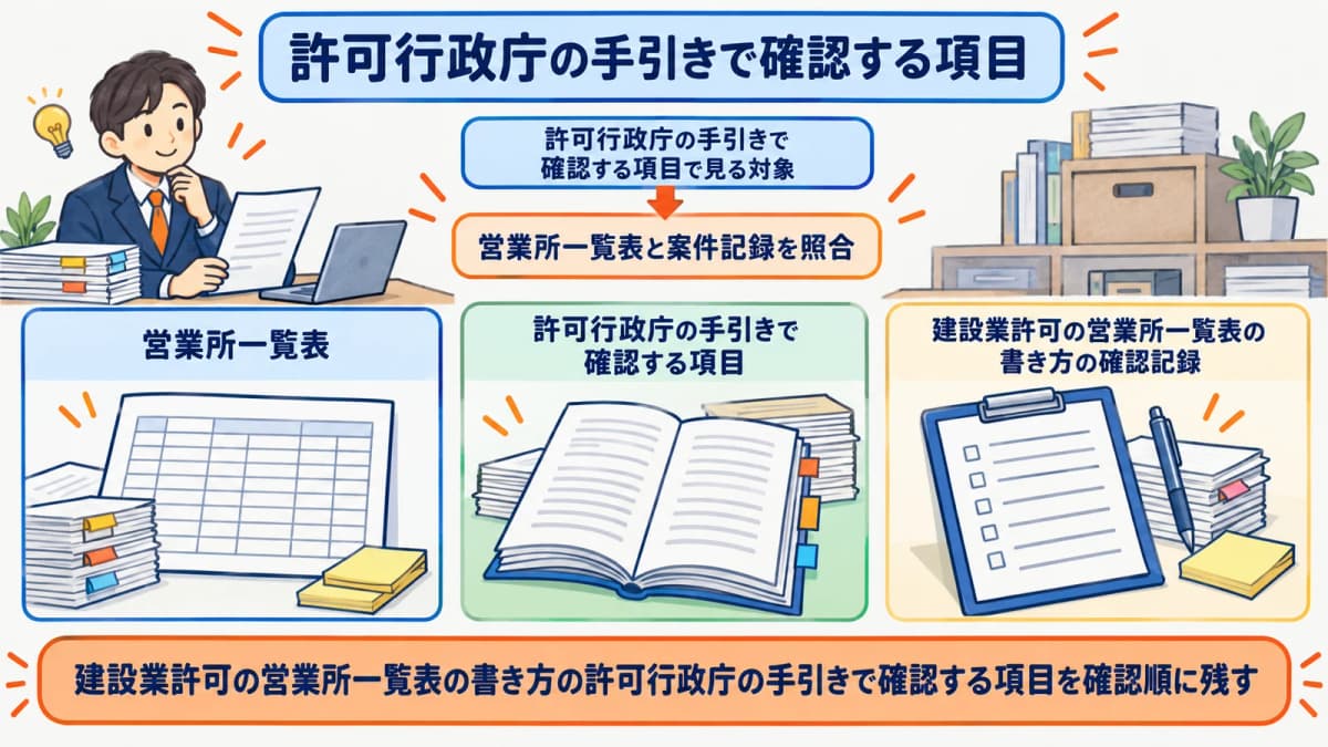 提出前に様式・手引き・未確認項目を確認する図