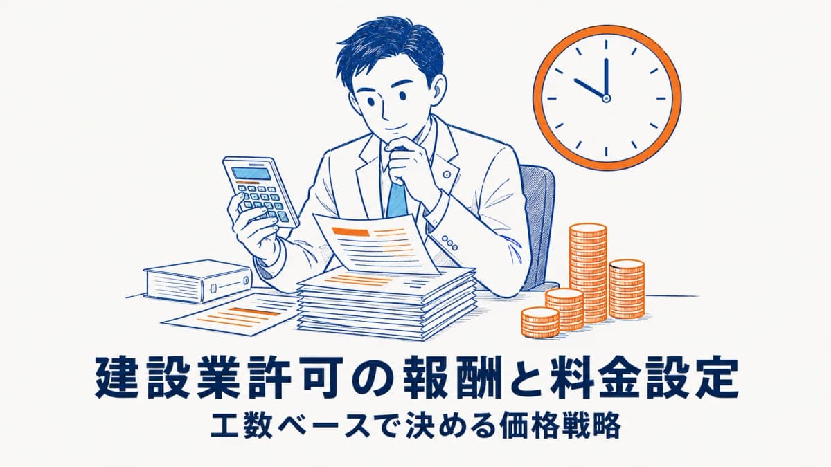 建設業許可 行政書士の報酬相場と料金設定の決め方|工数ベースの価格戦略【2026年版】