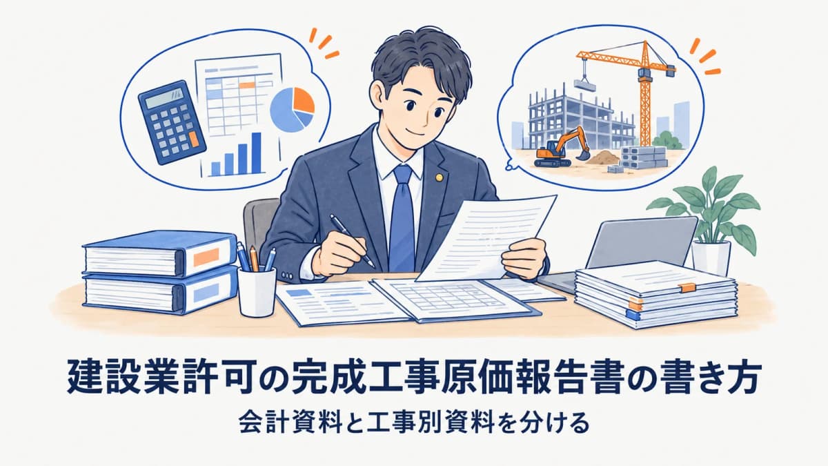 建設業許可の完成工事原価報告書の書き方|損益計算書と照合する順番