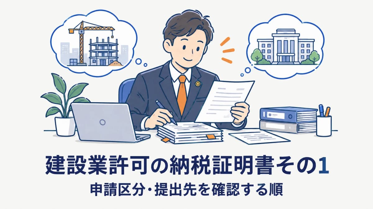 建設業許可の納税証明書その1|行政書士事務所の回収・照合手順