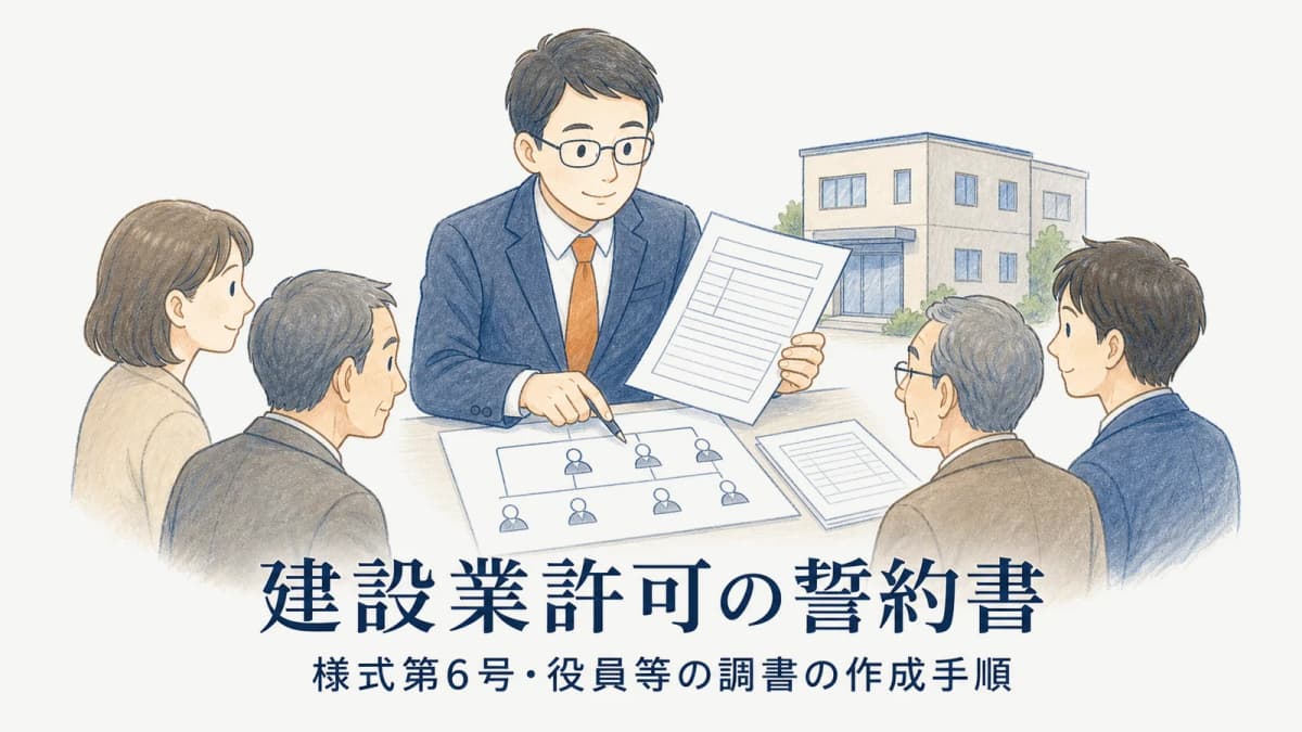 建設業許可の誓約書|様式第6号・役員等の調書の作成手順【2026年】