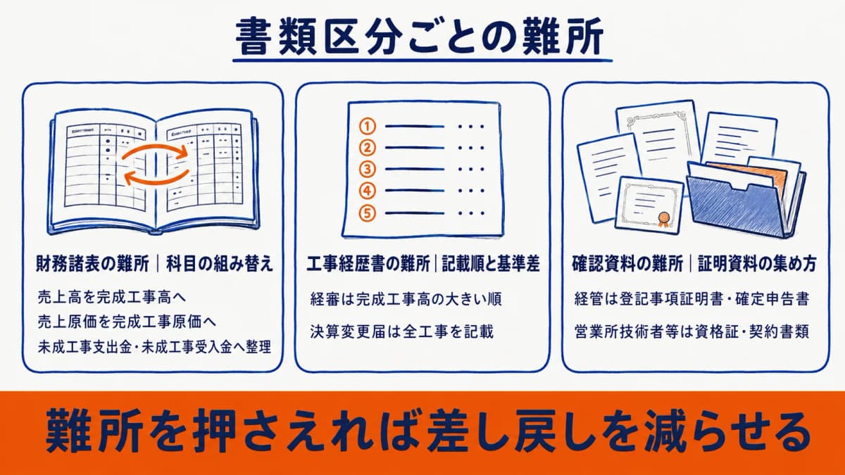 書類区分ごとの難所と対応する詳細記事