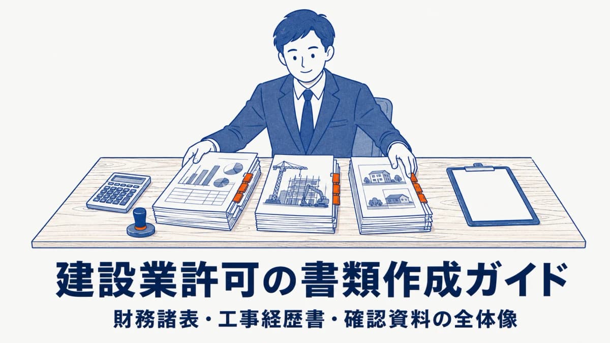 建設業許可の書類作成ガイド|財務諸表・工事経歴書・確認資料の実務全体像【行政書士向け2026年版】