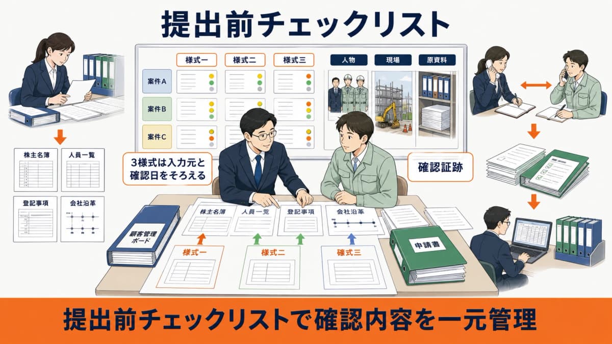 3様式の提出前に入力元と基準日と確認履歴を点検するチェックリスト