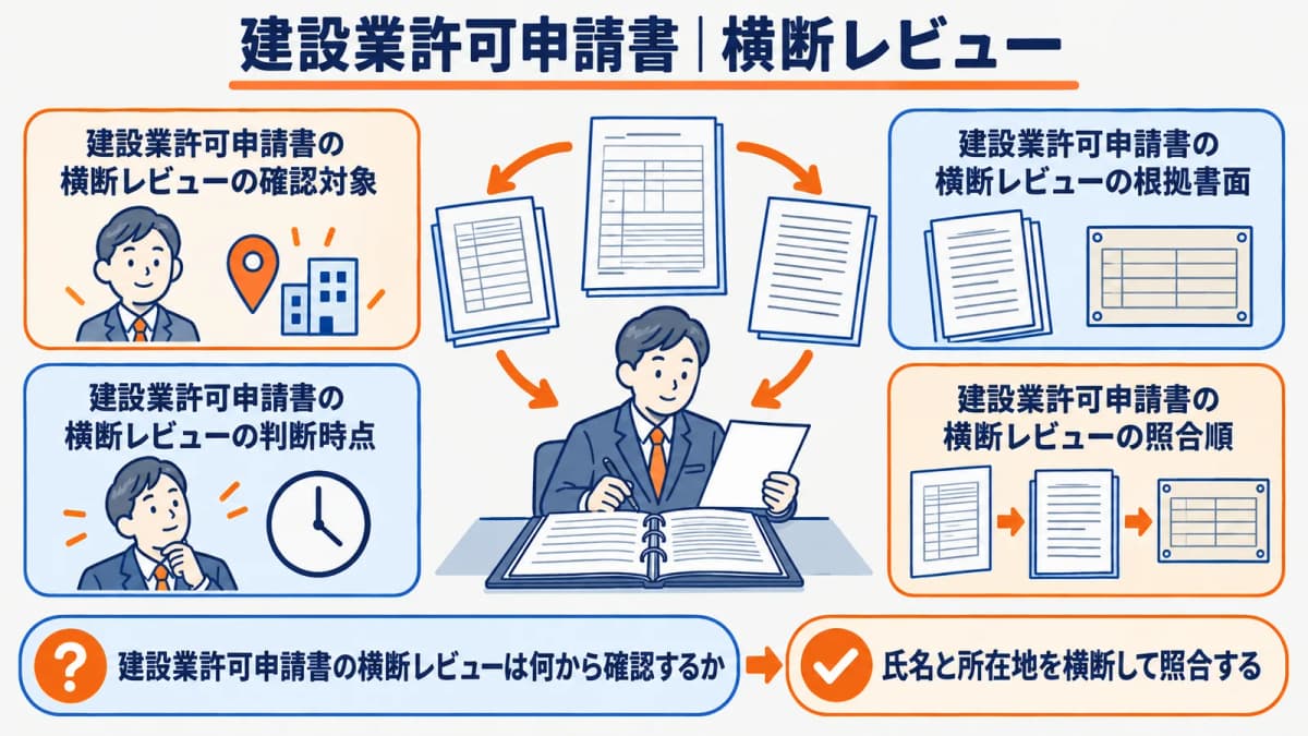本票別紙添付の氏名所在地を横断確認するレビュー図