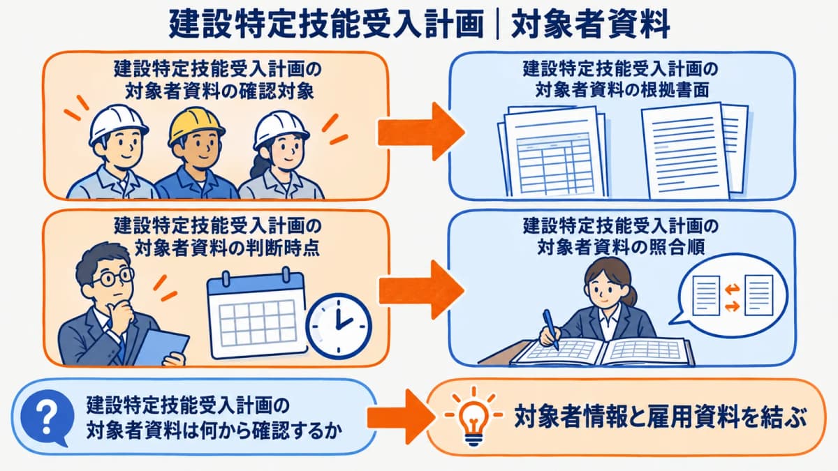 対象者情報と雇用条件を入力欄に対応づける図