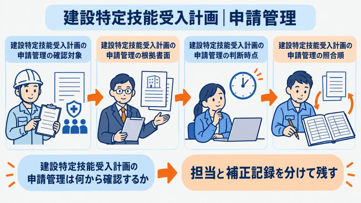 入力担当最終確認者補正記録を分ける申請管理の図