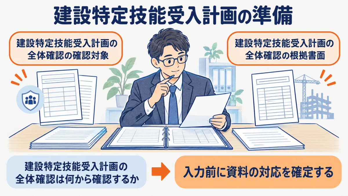 建設特定技能受入計画の認定申請|事前確認と書類回収【2026年】