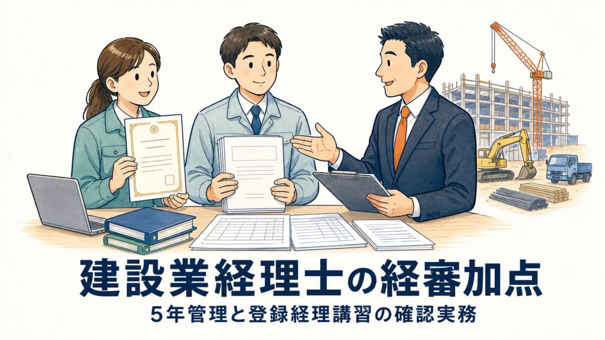 建設業経理士の経審加点|5年管理と登録経理講習の確認実務