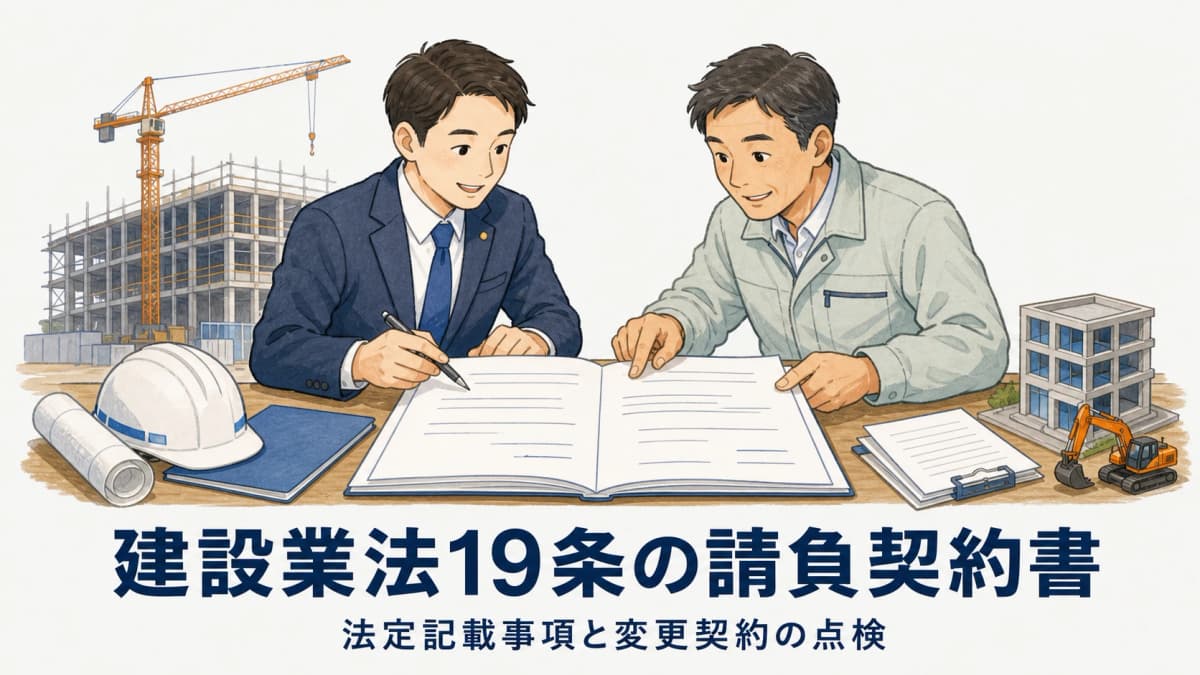 建設業法19条の請負契約書|法定記載事項と変更契約の点検【2026年版】