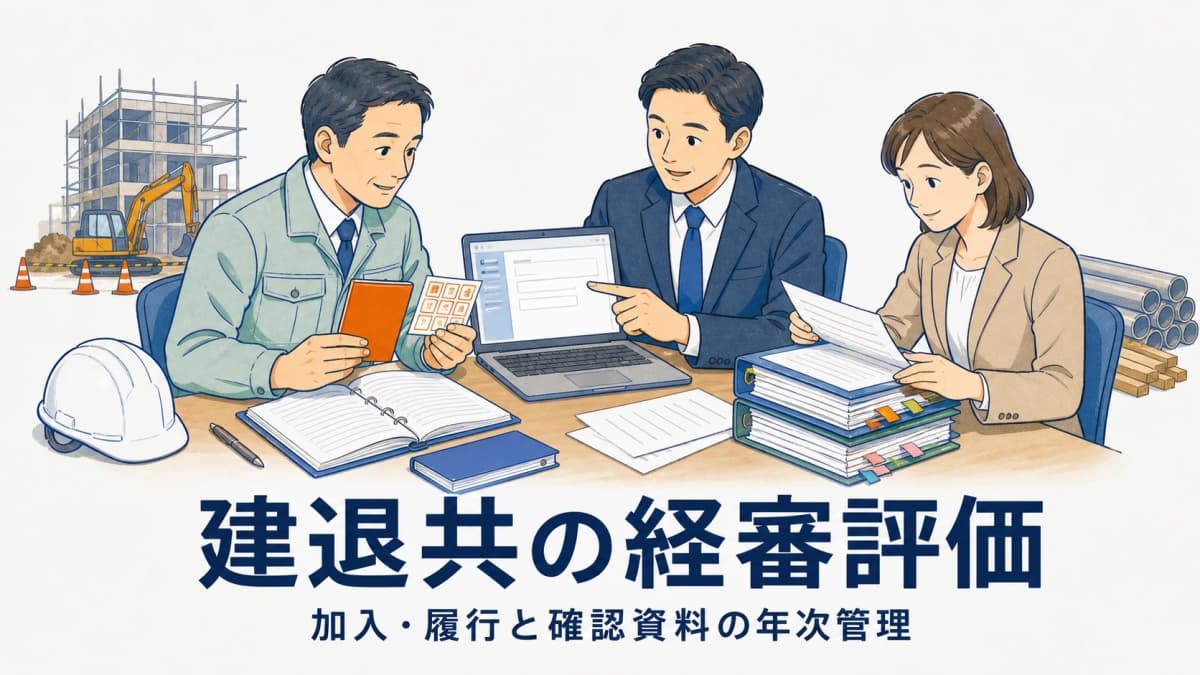 建退共の経審評価|加入・履行と確認資料の年次管理