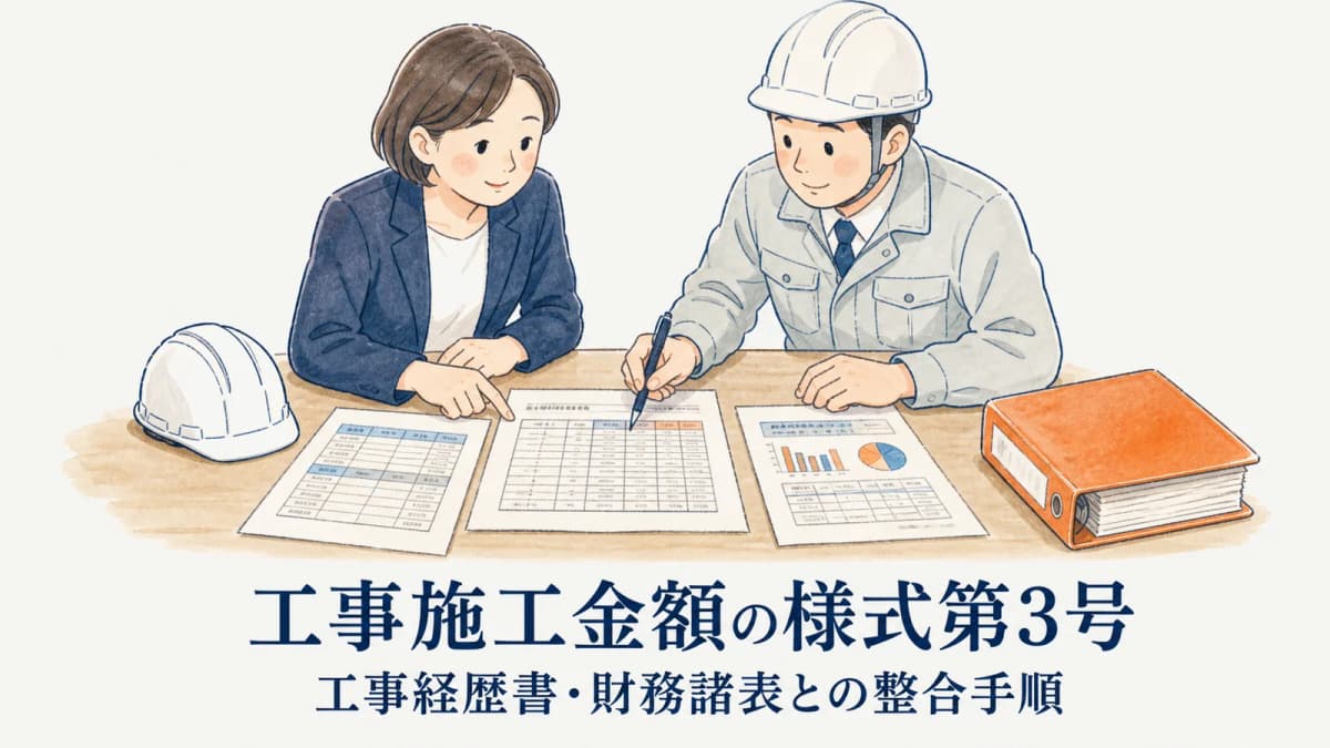 工事施工金額の様式第3号|工事経歴書・財務諸表との整合手順【2026年】