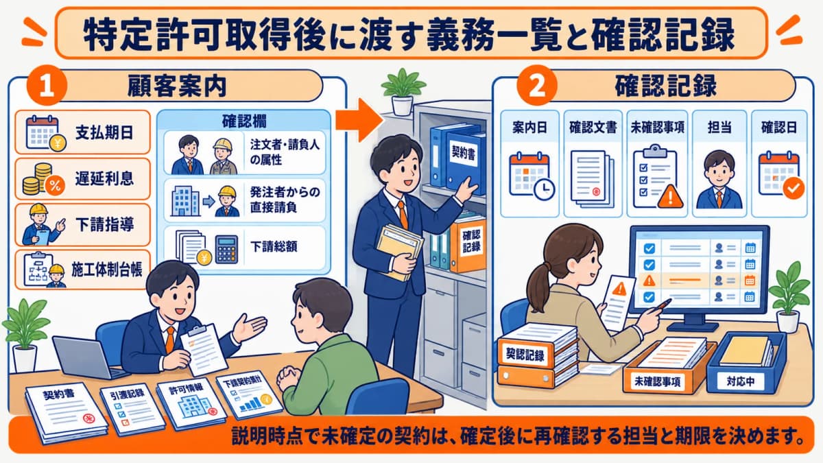 特定許可取得後に渡す義務一覧と確認記録