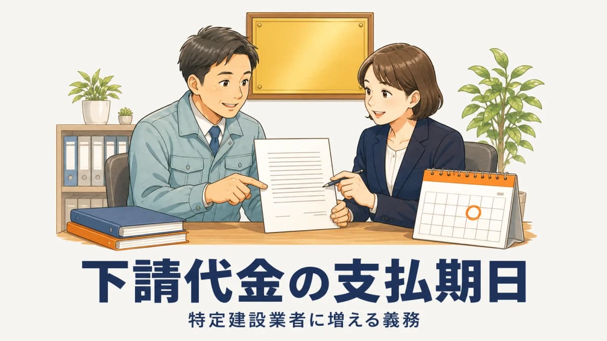 下請代金の支払期日|特定建設業者に増える義務【2026年】