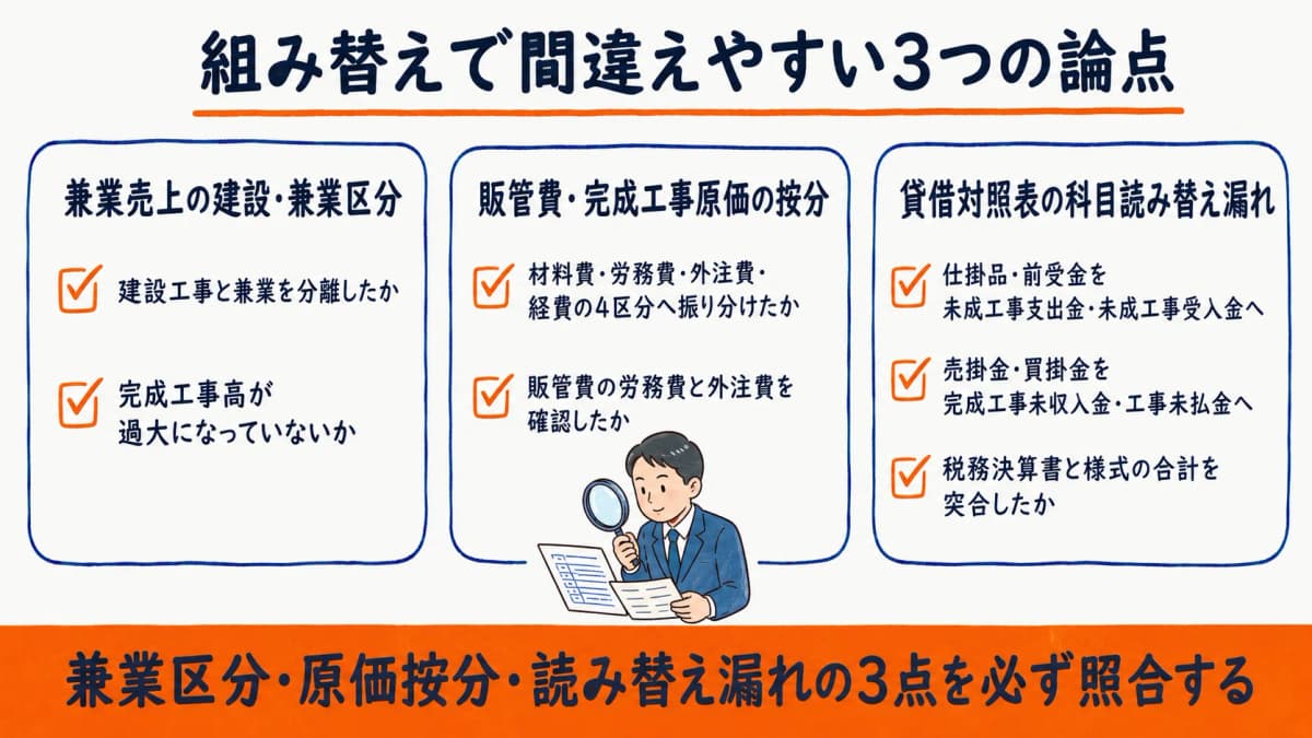 組み替えで間違えやすい3つの論点チェックリスト