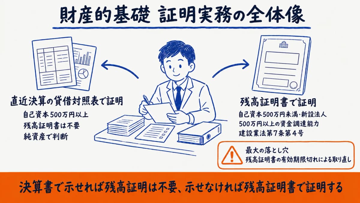 建設業許可の財産的基礎 証明実務の全体像